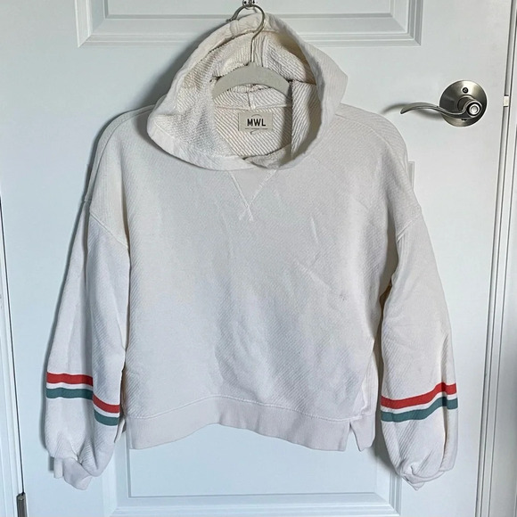Madewell MWL Airyterry Hoodie Sweatshirt: Stripe-Sleeve Edition 29794 - Picture 3 of 16